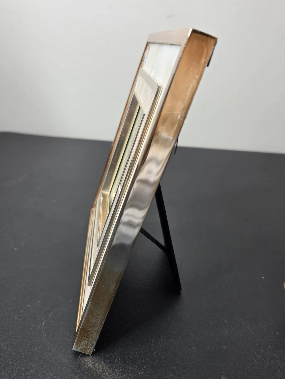 Pottery Barn Mother of Pearl Photo Frame - White and Gold 4x4
